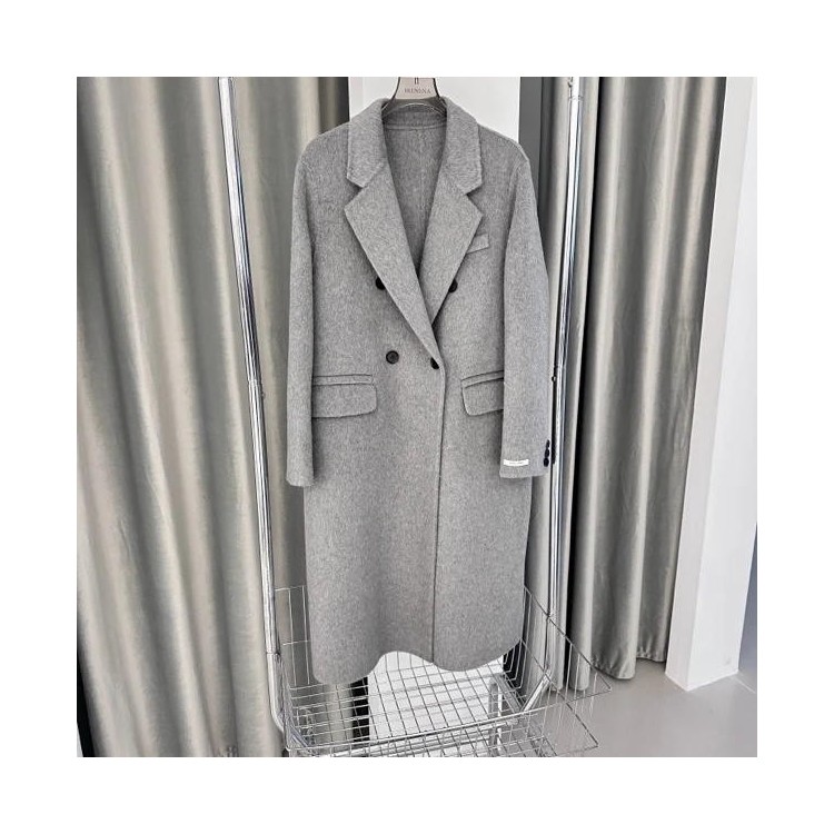 温碧霞自创IRENENA服装秋冬新款韩版毛呢外套灰呢子大衣图2