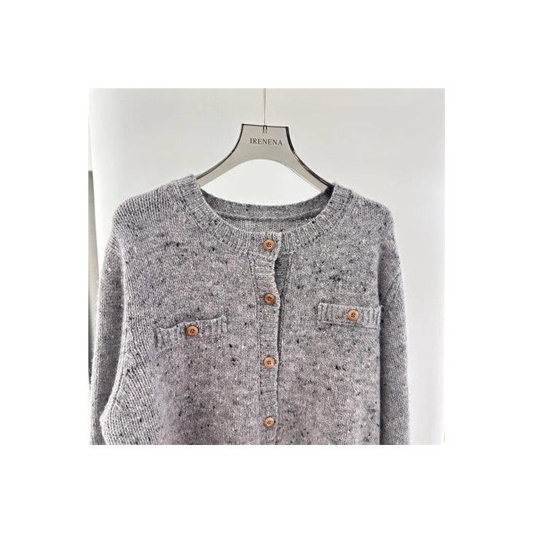 温碧霞自创IRENENA服装小香风毛衣开衫女春秋气质短款外套图2