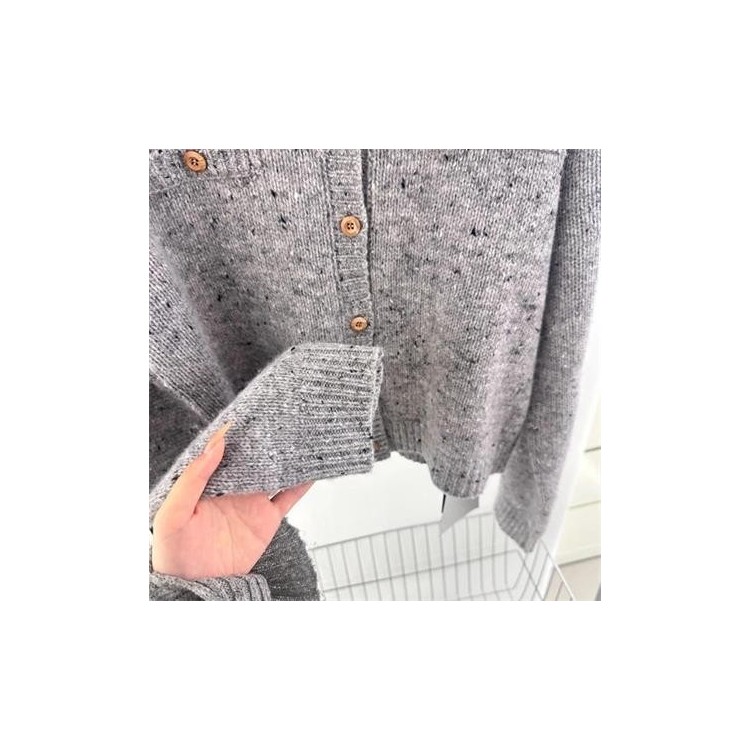 温碧霞自创IRENENA服装小香风毛衣开衫女春秋气质短款外套图3