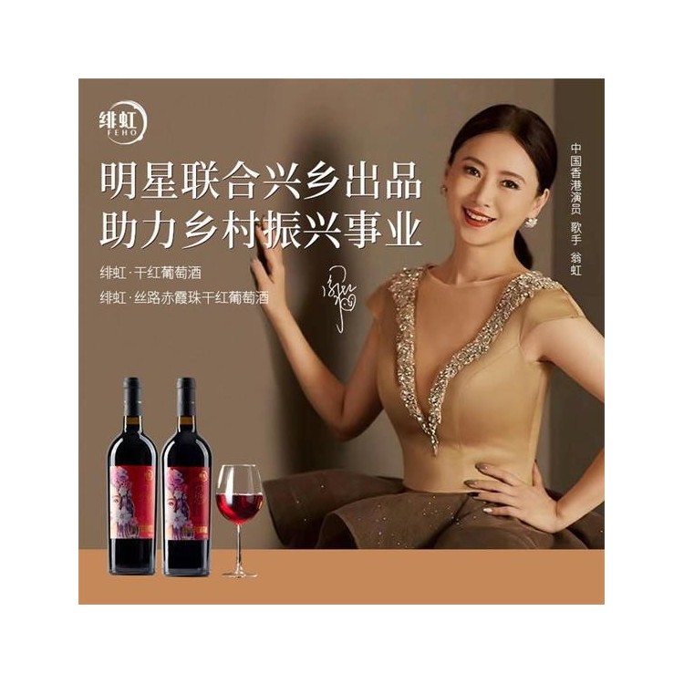 翁虹自创绯虹赤霞珠干红葡萄酒