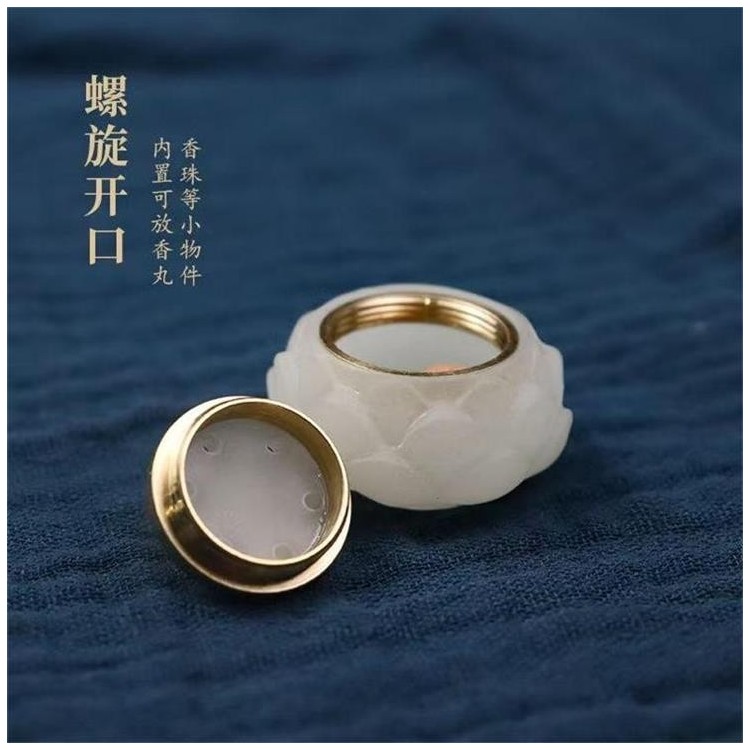 民艾天下古风夜光萤石莲花流苏香囊图2