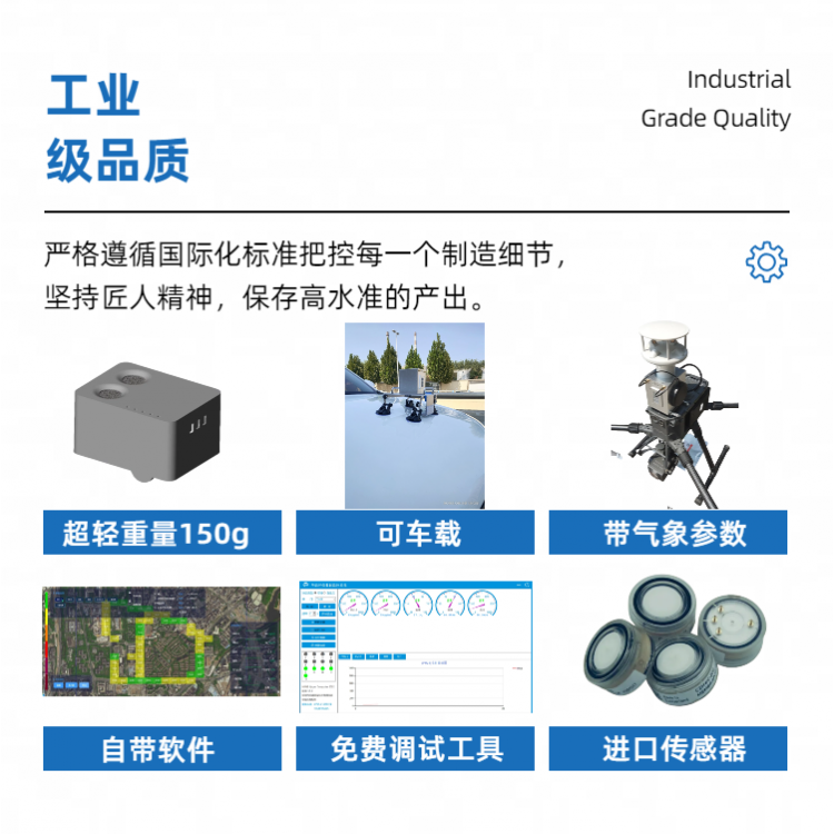 大疆无人机搭载华谊环保国标六参数气体检测仪图3